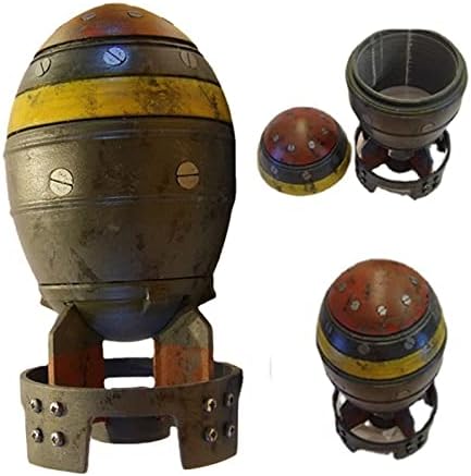 Zteng 7.9 Inch Mini Nuke Bomb Storage Box, Creative Resin Handmade Crafts,3D Mini Retro Model Rocket Resin Storage Bin, Key Storage Decor Small Box for Desktop Home Decor (7.9in)