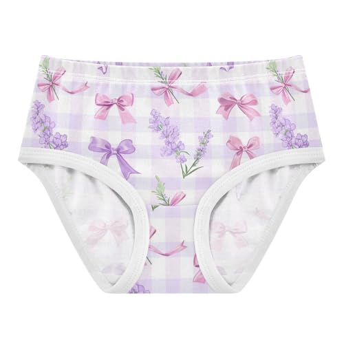 Wusikd Lavender Girls' Underwear Cotton Ribbon Bows Girls Briefs Soft Toddler Underwear 2T
