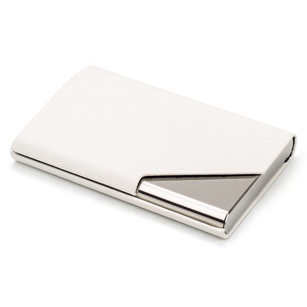 MOBYGKFY Wallet PU Leather Business Card Holder Metal Aluminum Case