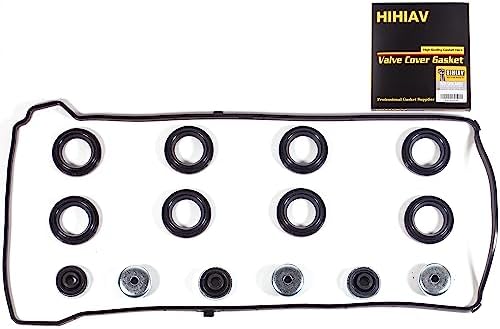 VS50614R Compatible with Engine Valve Cover Gasket & Gromets & Spark Plug Tube Seals for Honda Accord,Civic,CR-V,Element,Crosstour, Acura CSX,ILX,RDX,RSX,TSX 2.0L 2.3L 2.4L - Replace 12341-R40-A00