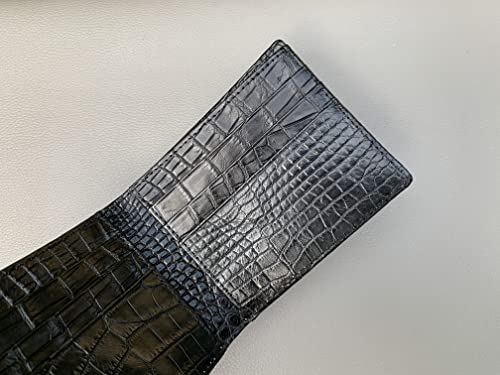 Crocodile Leather Skin Men's bifold wallet, Double Side Black and white Genuine Alligator4