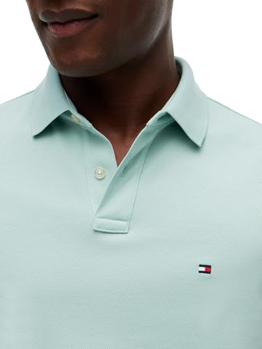 Tommy Hilfiger Herren Poloshirt Kurzarm 1985 Regular Fit, Grün (Crushed Mint), XXL – Ansicht 4