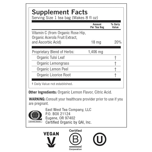 Yogi Tea Organic Sweet Lemon Immune Everyday Tea, 16 CT