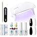 RSTYLE Esmaltes Semipermanentes de Uñas en Gel UV LED, Esmaltes Semipermanentes Kit 4 Colores Base Top Gel Manicura Pedicura Completo Kit En Blanco y Negro 5ML