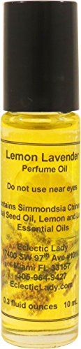 All Natural Lemon Lavender Perfume Oil, Small - Organic Jojoba Oil, Essential Oils, Roll On, 0.3 oz