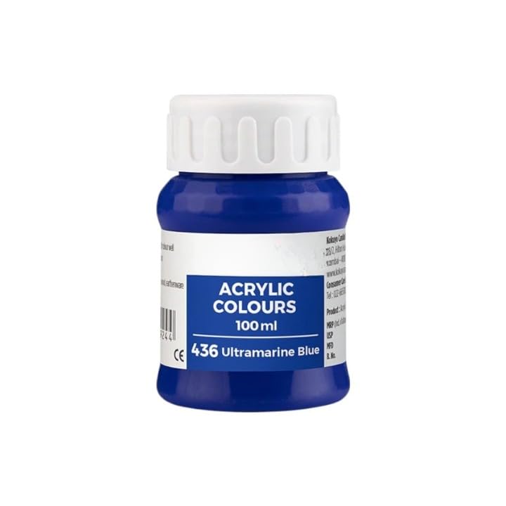 Image of Acrylic Colour (Fabric Colour) | 100 ml.- 100ml, Multi-Surface, Skin-Friendly & Vegan | (436 Ultramarine Blue)