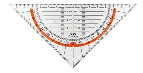 Aristo AR23001 College Barre géométrique (hypoténuse 16 cm, picots d'encre et facettes, polystyrène transparent Cover