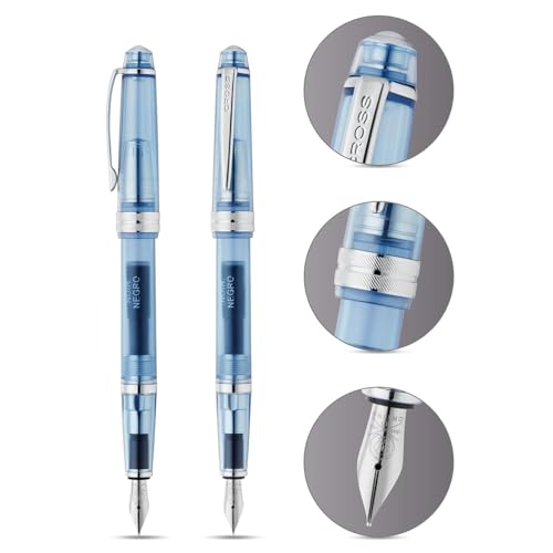 Image of Cross Bailey Light Translucent Navy Blue Resin Fountain Pen - Extra-Fine Nib, Smooth Writing, Luxury Design