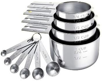 SEDLAV Stainless Steel Measuring Cups and Spoons Set - Professional Kitchen Gadgets for Precise Cooking and Baking Measurements