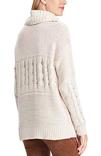 Chaps Women's Patchwork Cowlneck Sweater (Pink Multi, X-Large) #TOP1