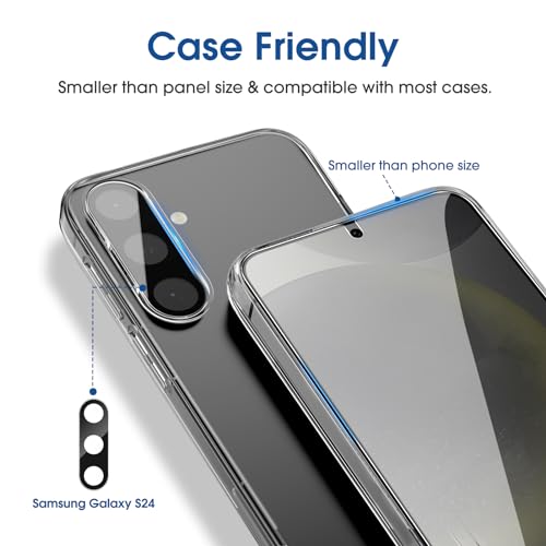 Image of amFilm OneTouch for Samsung Galaxy S24 6.2'' Privacy Screen Protector | Auto-Alignment, 30s Install, Bubble Free,Scratch & Drop Protection, Privacy Protection, Lens Protector, 2+2 Pack (S24-6.2'')