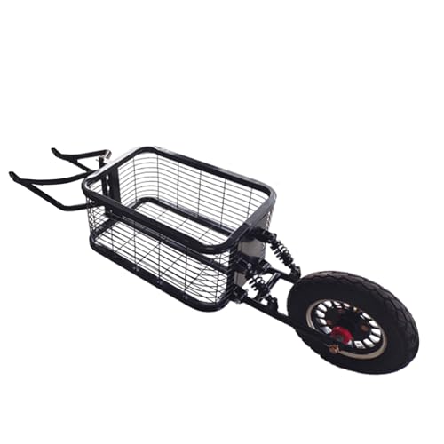 GOCHUSX Remolque para Bicicleta, Carro Utilitario Tipo Vagón, Almacenamiento Compacto Y Liberación Rápida, Carro Robusto para Bicicleta Tipo Vagón(Black-A,60X40X27cm)