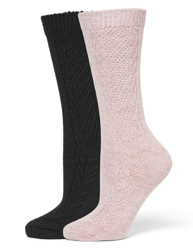 Image of HUE womens Crew Length Boot Socks, 2 Pair Pack