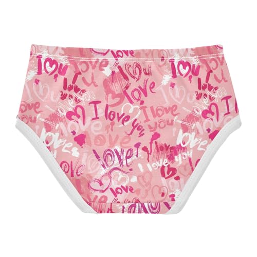 Little Girl Underwear Toddler Panties Kids Undies Love Graffiti Soft Cotton Briefs 2T-8Y2