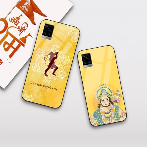 Image of COLORflow Back Cover Compatible with Vivo V20 | Hanuman Ji, Bajrangbali, God Customized | Shockproof TPU Bumper with Camera Protection Back Cover Compatible with Vivo V20