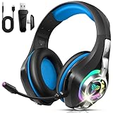 Ordtop 2.4GHz Wireless Gaming Headsets for PS5/PS4/Switch, 2026 RGB Noise Cancelling Headphones with Mics, 7.1 Surround Sound, 40mm Drivers, 276g Ultraligero, Memory Foam, 45H Gaming Headphones