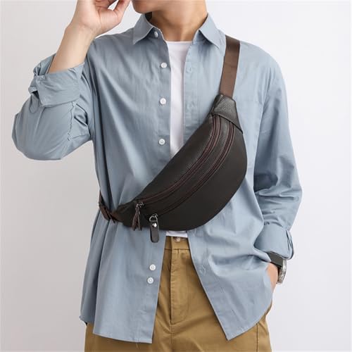 Image of Leather Chest Bag for Women, Crossbody Belt Bag Fanny Pack Purse Fashionable Waist Bags Handbag for Everyday Use Trip Walking Hiking