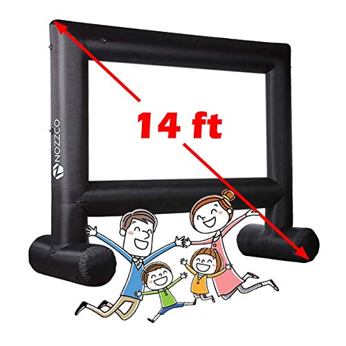 Z N NOZZCO Outdoor Projector Screen – 14 ft Inflatable Family TV –