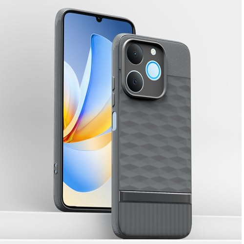 Image of Pikkme Back Cover for Realme P4 Lite 4G Camera Protection 3D Hexa Cube Design Silicone Protective Bumper Case (Grey)
