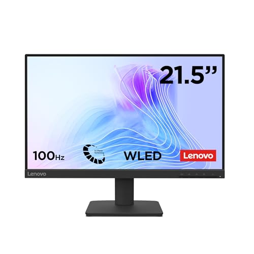 Lenovo L22-4e - FHD 21.5 Monitor (IPS, 1920x1080, Refresh Rate 100Hz, 4ms Response Time, HDMI 1.4, VGA, VESA 100 x 100 mm) Tilt Stand, Raven Black
