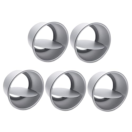Cabilock 5pcs Removable Bottom Round Cake Set Aluminum Alloy Baking Pans for Cheesecakes Puddings More Cake Tins Easy to Clean Use for Home Bakery