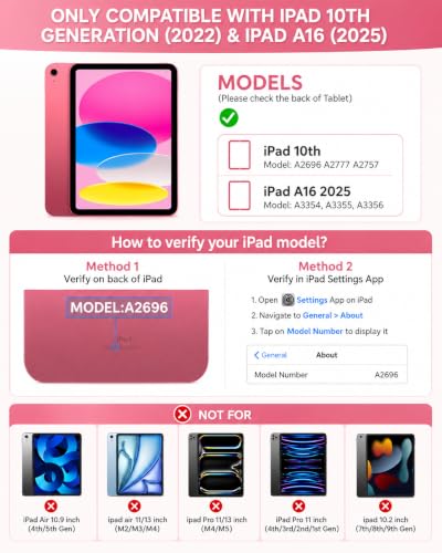 Image of typecase Edge Keyboard Case for iPad 11th Gen A16 (2025) & 10th Gen 10.9 inch (2022) - Multi-Touch Trackpad, 11-Color Backlit Magic-Style Keyboard - Floating Magnetic Stand, Pencil Holder - Light Pink