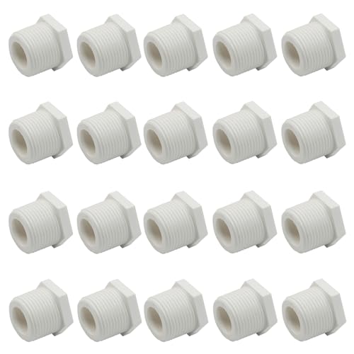 Image of 20Pcs White Plastic Water Heater Drain Plug Set, 3 /4 Inch NPT PVC Replacement Plug for RVs and Campers