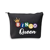 MBMSO Bingo Queen Makeup Bag Bingo Lover Gifts Funny Bingo Gifts Bingo Travel Bag Bingo Game Gifts (