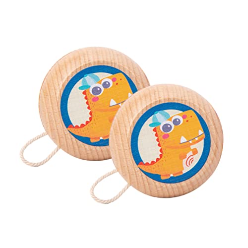 FOYTOKI 2 Piezas Juguete Educativo de Madera Yo Yo Infantil con Aleatorio Coordinación y Flexibilidad para Principiantes