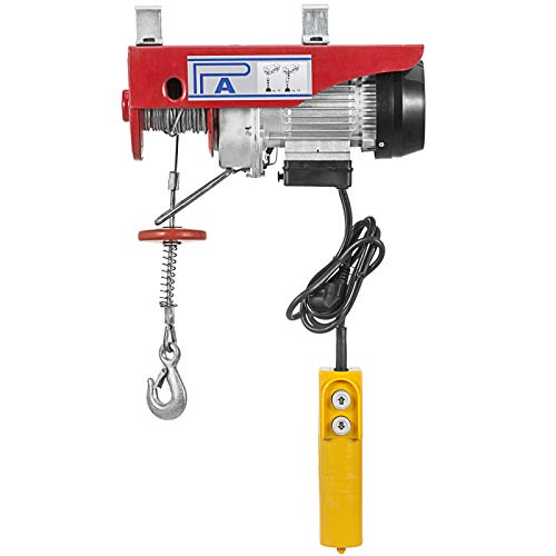 Mophorn Polipasto Eléctrico 12m 125/250kg Elevador Eléctrico Herramienta de Elevación de Polipasto Eléctrico de Carretilla Elevadora Duradera Montacargas Cabestrante PA250