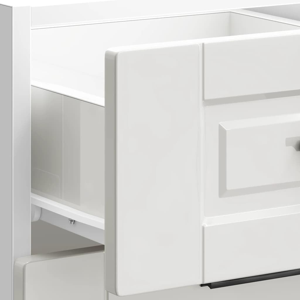 Juego de 2 unidades de armario de madera en color blanco con diseño que ahorra espacio, patas ajustables en altura y compartimento grande para almacenamiento adicional en la cocina