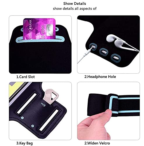 LuxeBass Xiaomi Redmi Note 8 Pro Sportarmband – Zwart – Neopreen – 1 sleutelhouder – Spatwaterproef - Image 5