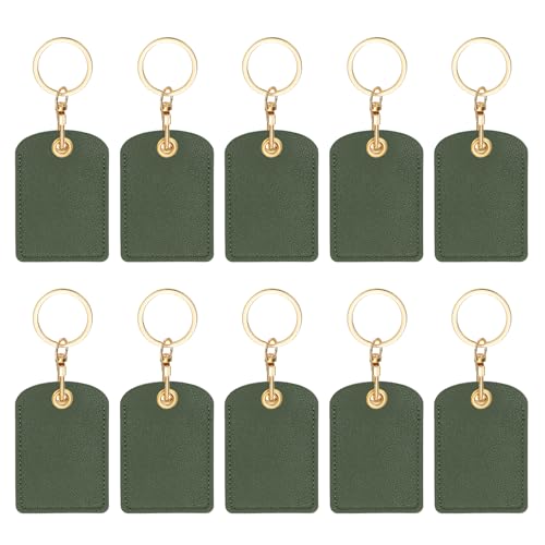 Porte-clés vierges en cuir synthétique 45 mm pour étiquette nominative