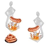 PHMING Support à Saucisses pour Barbecue, Lot de 2 Grill à Hot Dogs en Acier Inoxydable,...