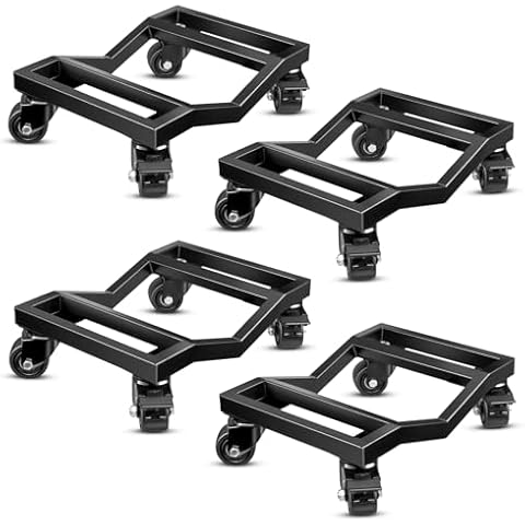 KEDSUM Car Dolly Set of 4, 6000 LBS Wheel Dolly Set of 4, Heavy Duty Car Dolly, Double V-Shaped Design Wheel Dolly & tire Dolly with 2 Brake Wheels + 2 Swivel Wheels, Heavy Duty Casters Tire Dolly Cover