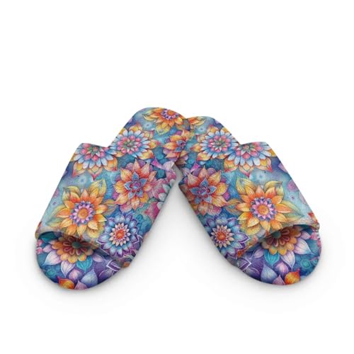 Unisex Open-Toe Cotton Slippers 2025 Breathable Soft Flannel Slide House Shoes Warm Plush Non Slip Slippers for Women & Men Size 5-6 US White Sole2