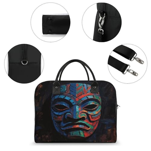 Maletín para laptop con diseño máscara tiki colorida miniatura 6