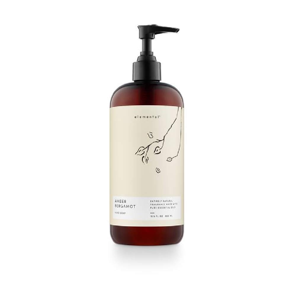 Illume Elemental Collection, Amber Bergamot, 16.5oz. Hand Wash, 16.5 ounces, White
