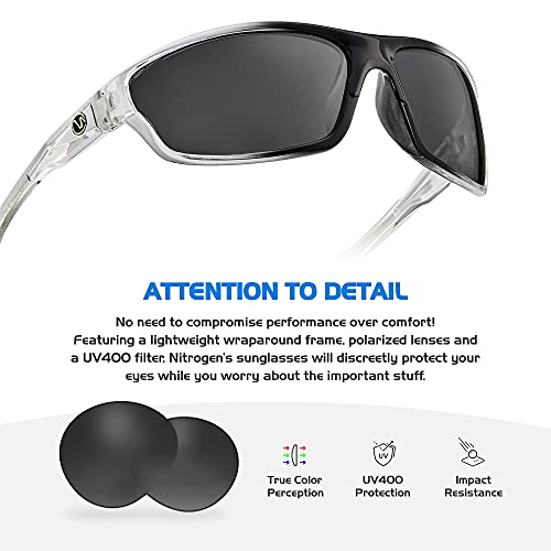 Nitrogen Polarized Wrap Around Sport Sunglasses For Men Women Uv400 Driving Fishing Running Cycling Baseball Softball Golf Wraparound Sports Shades Sun Glasses #TOP2