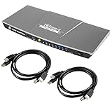 TESmart 4K 4x1 KVM Switch HDMI 4 Ports 3840 x 2160 @ 30Hz with 2 Pcs 5ft KVM Cables Supports USB 2.0 Device Control Up to 4 Pcs/Servers/DVR (Grey)