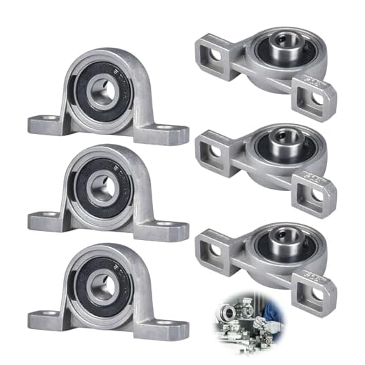 6 Stück Stehlager, Gehäuselager Zinklegierung Inner Ball Montiert KP08 8mm Bohrung Silber Zinklegierung Wellenlager Lagerbock Vertikale Stehlager Flanschlager für Achse Welle Maschine 3D - Drucker
