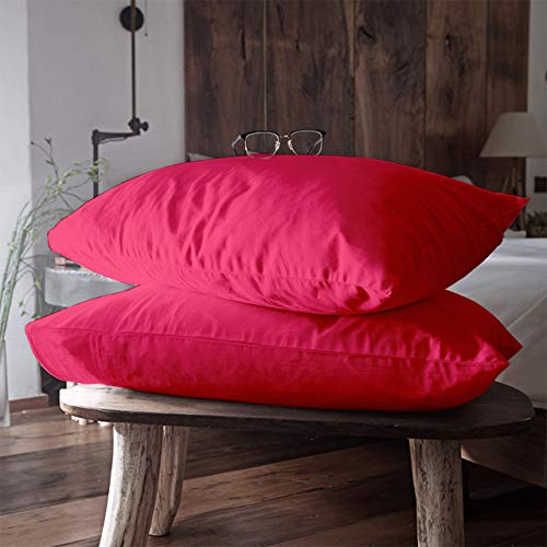 FLXXIE 2 Pack Microfiber King Pillow Cases, 1800 Super Soft Pillowcases with Envelope Closure, Wrinkle, Fade and Stain Resistant Pillow Covers, 20x36, Magenta