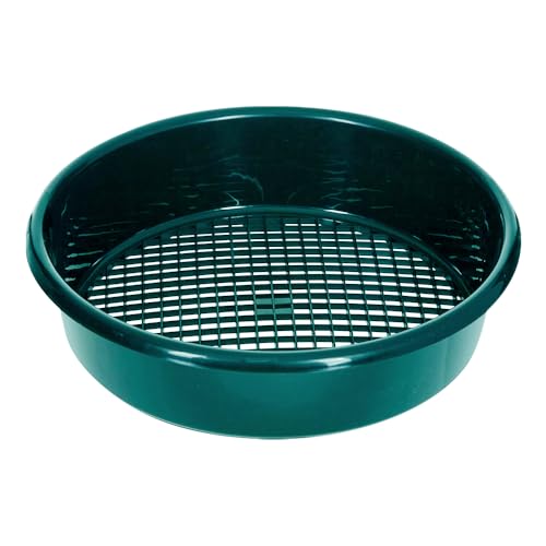 Karrma Ltd. Garden Sieve Riddle Large 37cm Green Plastic Round Riddler Soil Sifter Mesh - Premium Quality Riddle Sieve Mesh Soil Sifter Hand Tool