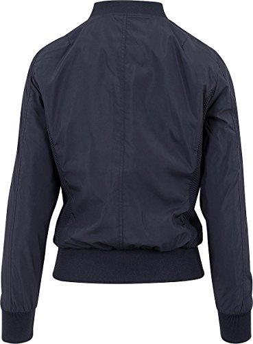 URBAN CLASSICS Women's Light Bomber Jacket with Ribbed Cuffs, Lightweight Flight Jacket for Mid-Season Weather, Longsleeve Jacket with Zipper & Pockets, Colour: Navy, Size: Large - Image 7