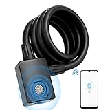 MYPIN Bluetooth Fingerprint Bike Lock, Anti-Theft, Waterproof, 1M Cable, IP65, Combination Lock, Fingerprint & Bluetooth Unlock, Heavy Duty