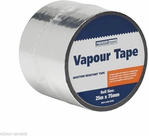 KK Barrier Tape - For Laminate/Wood Underlays - Damp Proof Membrane Lock Excel Joining Vapour Tape for Laminate and Wood Floors Underlay Self Adhesive, Moisture Resistant Foil Sealing Tape