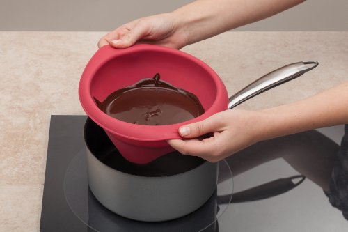 Rose Levy Beranbaum’s Baking Bowl Double Boiler, European-Grade Silicone, Red, 1.5-Quarts (6-Cups) Capacity