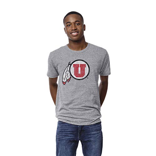 NCAA League Mens Utah Utes Victory Falls Tee, X-Small, Fall Heather