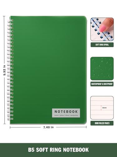 Image of DOODLE B5 Soft Ring Spiral Notebook | 160 Pages, 80 GSM Paper | College & Office Notebook for Writing, Journaling, Planning & Notes