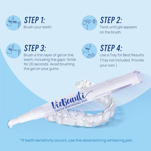 teeth whitening pen gel kit 35 carbamide peroxide gel for stain removal - no sensitivity with remineralizing pen for a brighter whiter smile mint 5 pack